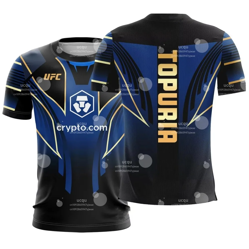 

НОВИНКА 2026, мужская футболка Ufc Fight Night Topuria, спортивная одежда, тренировочная футболка с короткими рукавами для смешанных боевых искусств, мужской дышащий топ