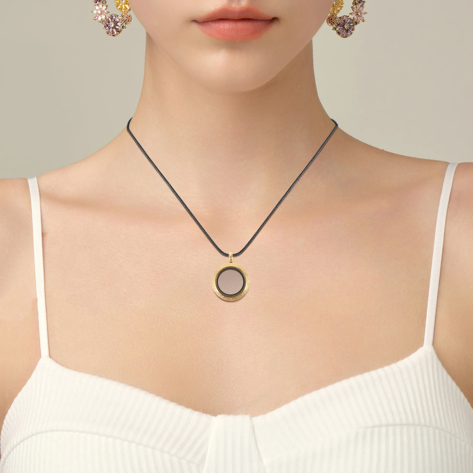

Stainless Steel Phase Box Pendant Locket Necklace Chain Pendants Charms for Jewelry Making Glass