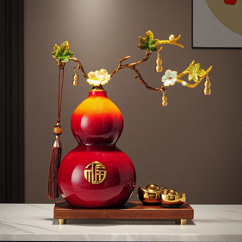 

PYJ new Chinese light luxury high-end Wufu door gourd living room entrance decoration