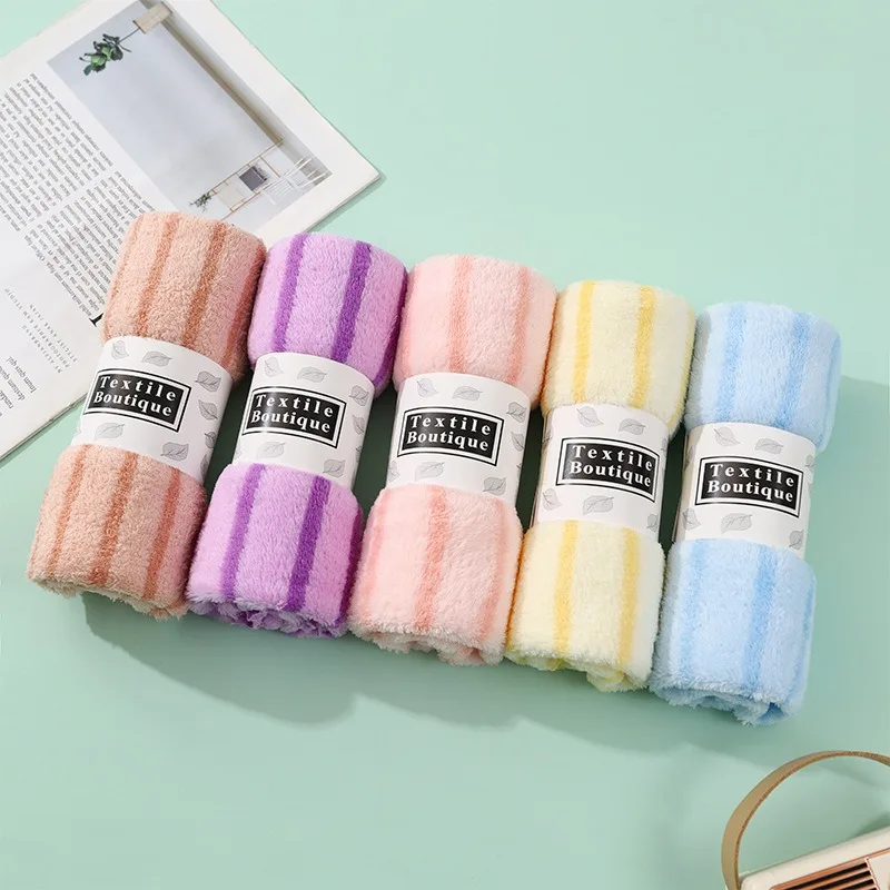 Set handuk tangan lembut, Set handuk mandi pola garis-garis, handuk penyerap cepat kering untuk kamar mandi