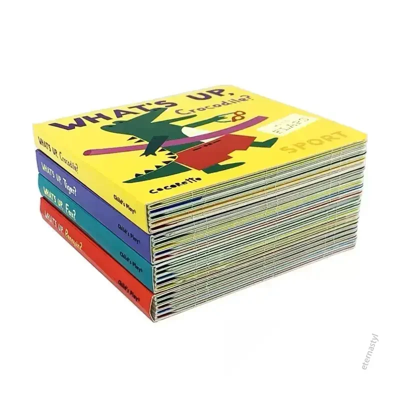 Libro book English What's Up Penguin/Fox/tiger Folding Paper Book 4 Volumes DIFUYA  Books for Kids