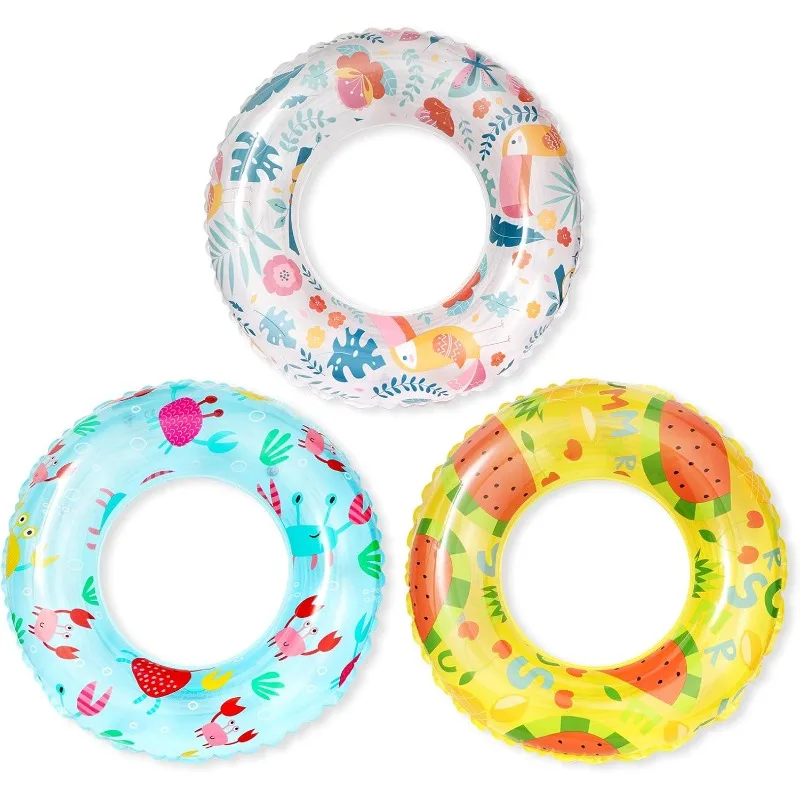 

Inflatable Pool Floats for Kids Children - 3 Pack Swim Ring Tube Toys for Swimming Pool Outdoor Beach Party