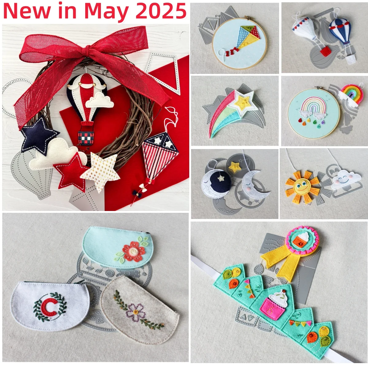 Crown Rainbow Sunny Star Felt Cutting Dies For DIY Scrapbook Decoration Template Supplie Greeting Gift Card Felt Die New