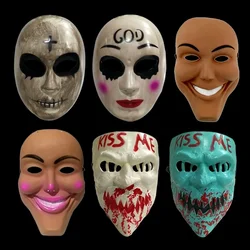 Evil Smiley Horror Mask Human Removal Plan Mask Men and Women Kiss Me Mask Halloween Mask Full Face Cosplay Mask Scary Masque