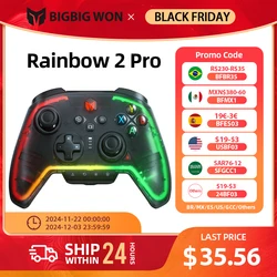 BIGBIG WON Rainbow 2 Pro Wireless Game Controller Apex Anti-curve Hall Trigger 2.4G Bluetooth Gamepad For PC/ Switch/ANDROID/IOS