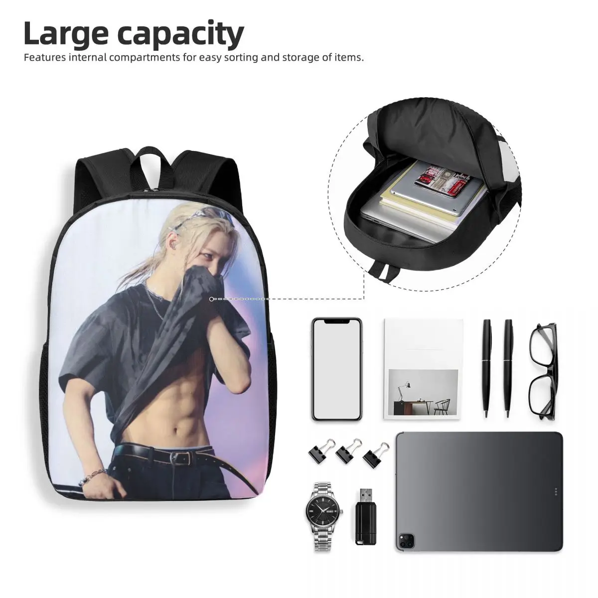 Hot-KPOP-Like-Stray Mochilas Mulheres Homens Adolescente Bookbag Sacos de Escola Mochila de Viagem Bolsa de Ombro Grande Capacidade