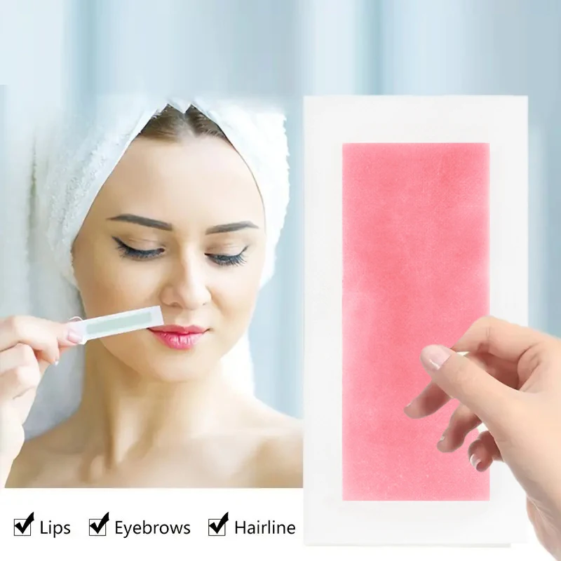 10Pcs Professional Hair Removal Wax Strips Waxing Wipe Sticker For Face Leg Lip Eyebrow Leg Arm Body Hair Remove
