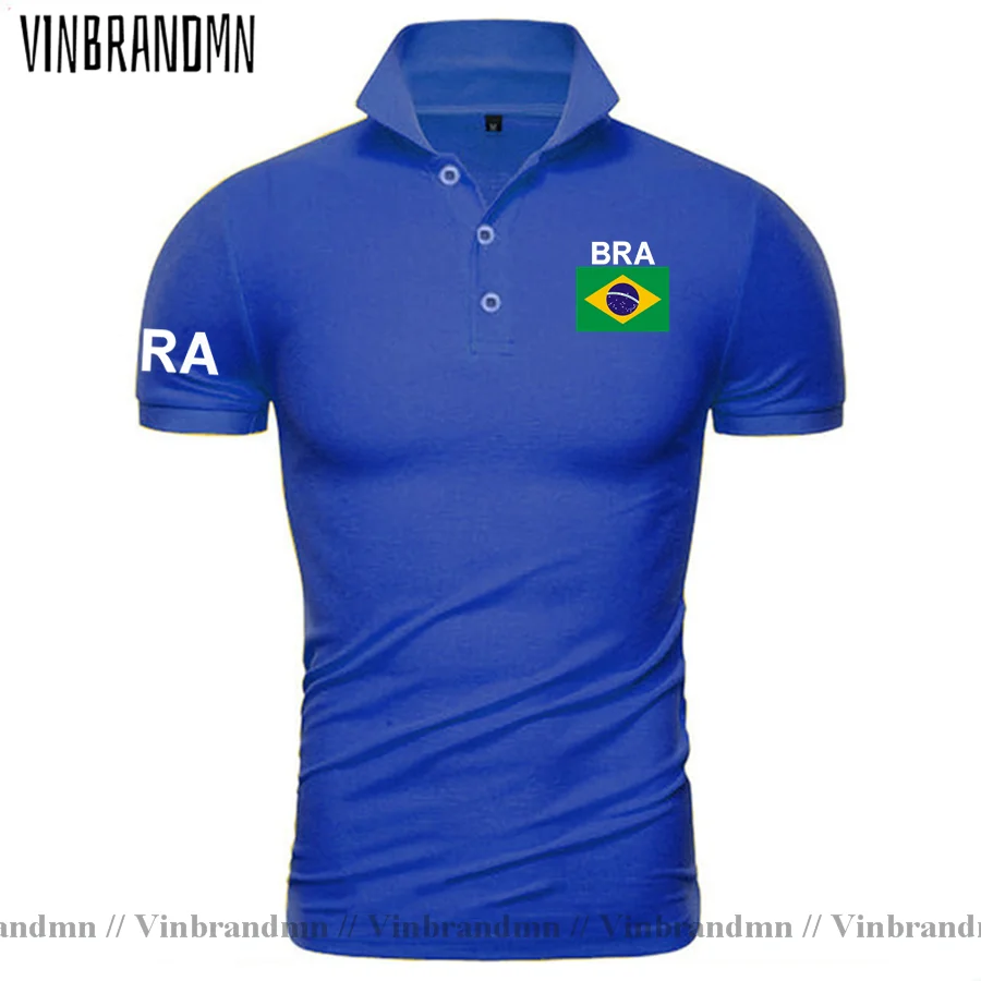 Brazil polo shirts men short sleeve white brands printed for country 2021 cotton nation team flag new brasil BRA Brazilian gyms