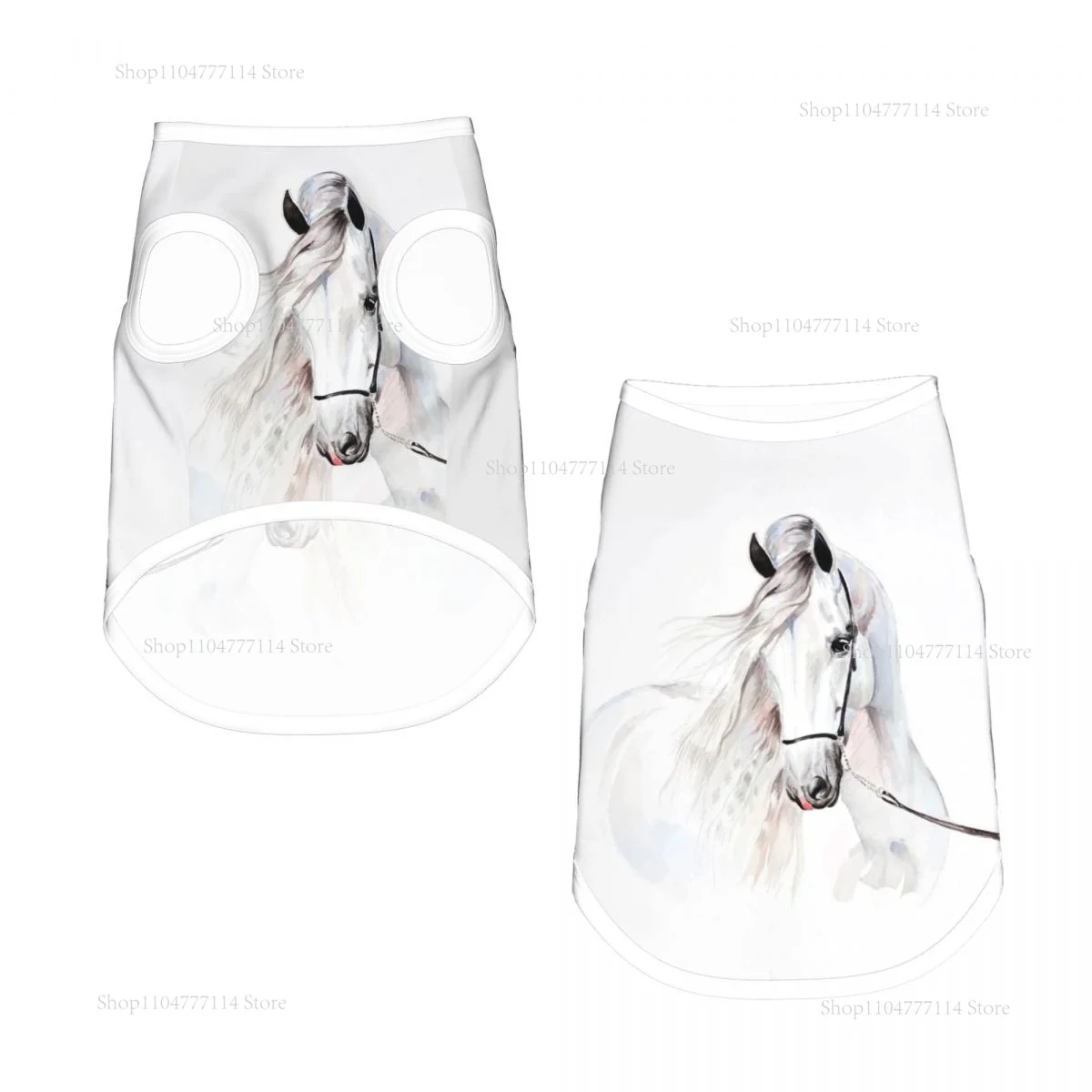 Camisetas con retrato de caballo Andaluz de acuarela para perros, chaleco para cachorros, ropa de verano para perros pequeños, camiseta para cachorros y gatos, mascota