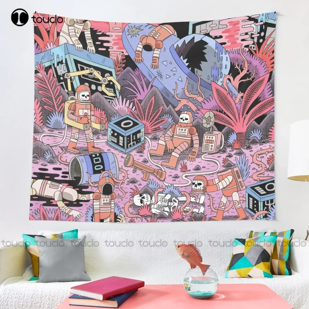 Chaos Dead Astronaut Spaceman Tapestry Tapestry Wall Hanging For Living Room Bedroom Dorm Room Home Decor Printed Tapestry