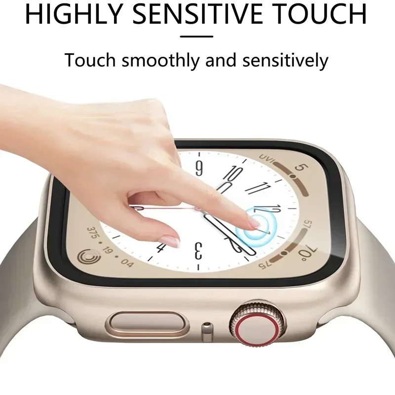 Accessori per Cover in vetro temperato per Apple Watch 45mm 41mm 44mm 40mm 42mm proteggi schermo iwatch Case series 9 4 5 6 SE 7 8 3 2