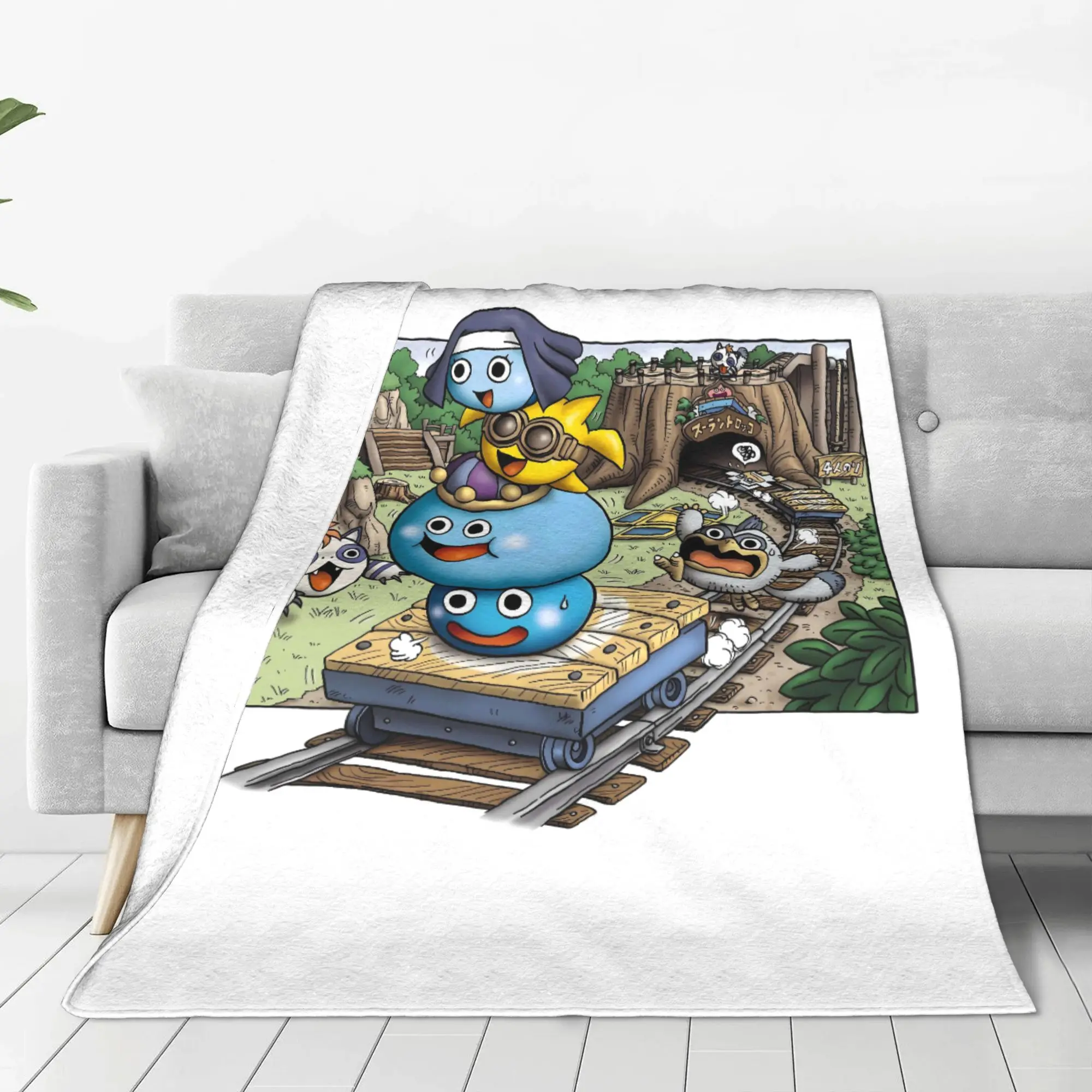 Warm Soft BlanketGirls Boys Camping D-Dragon Quest Slime Bedding Throws  Flannel Bedspread For Outdoor Funny Sofa Bed Cover