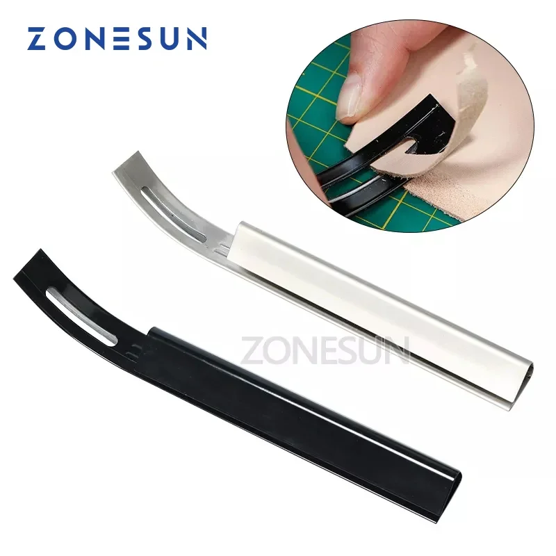 ZONESUN Black Sharp Leather Skiving Knife Tools DIY Leather Craft Safety Cutting Knife Cut off Thin Knives With 3 Blades