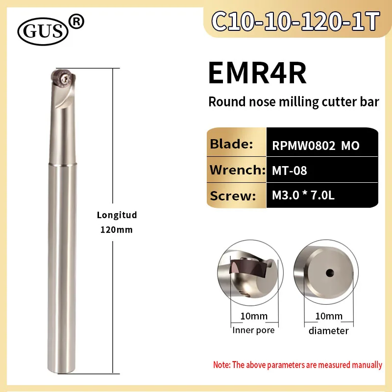 

EMR C10 C12 C15 C16 C19 C20 Round Nose end mill Milling Cutter bar R4 4R CNC tool holder milling Cutter head For Blade:RPMW0802