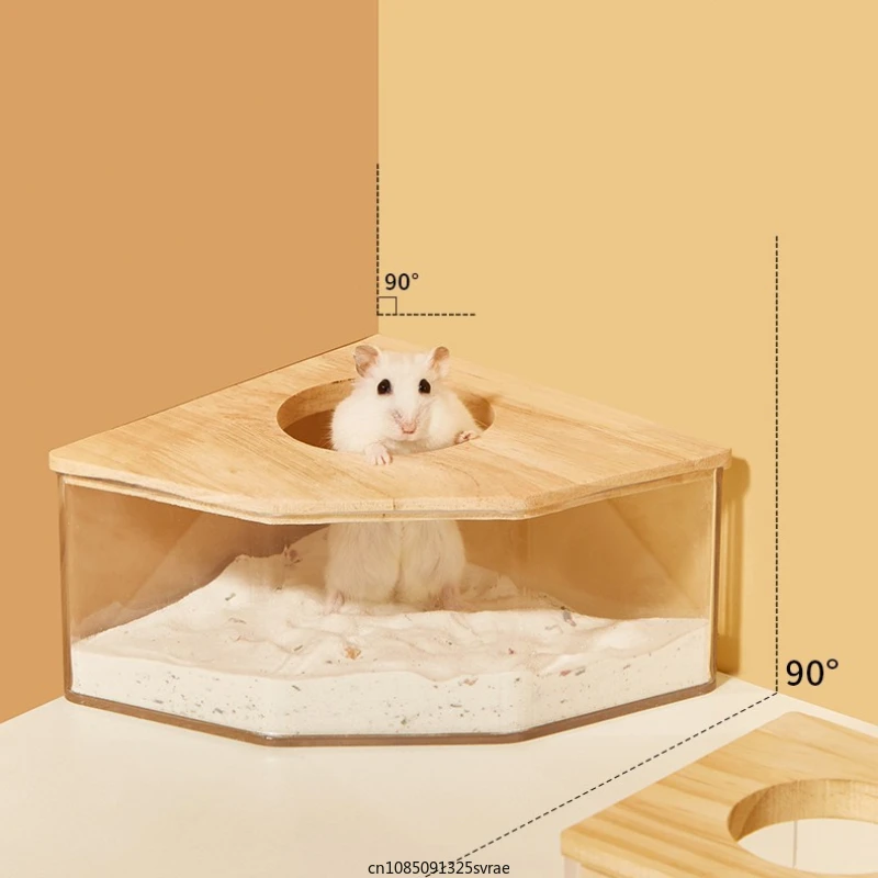 Hamster Bathroom House Small Pet Bath Container Hamster Anti-Spill Sand Bath Shower Room Toilet Pet Anti-Spill Bathtub Box