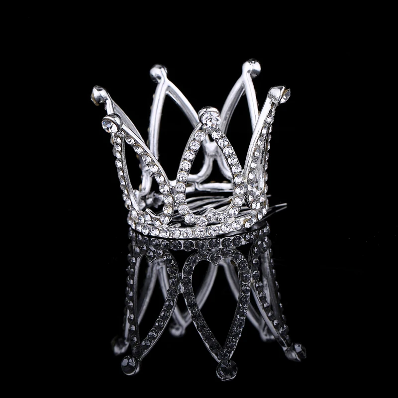 Mini Round Crystal Rhinestone Tiaras and Crowns Pageant Prom Princess Comb Tiara Crown Wedding Hair Accessories for Women