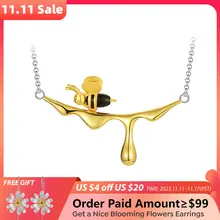 18K Gold Bee Pendant Necklace for Women #5