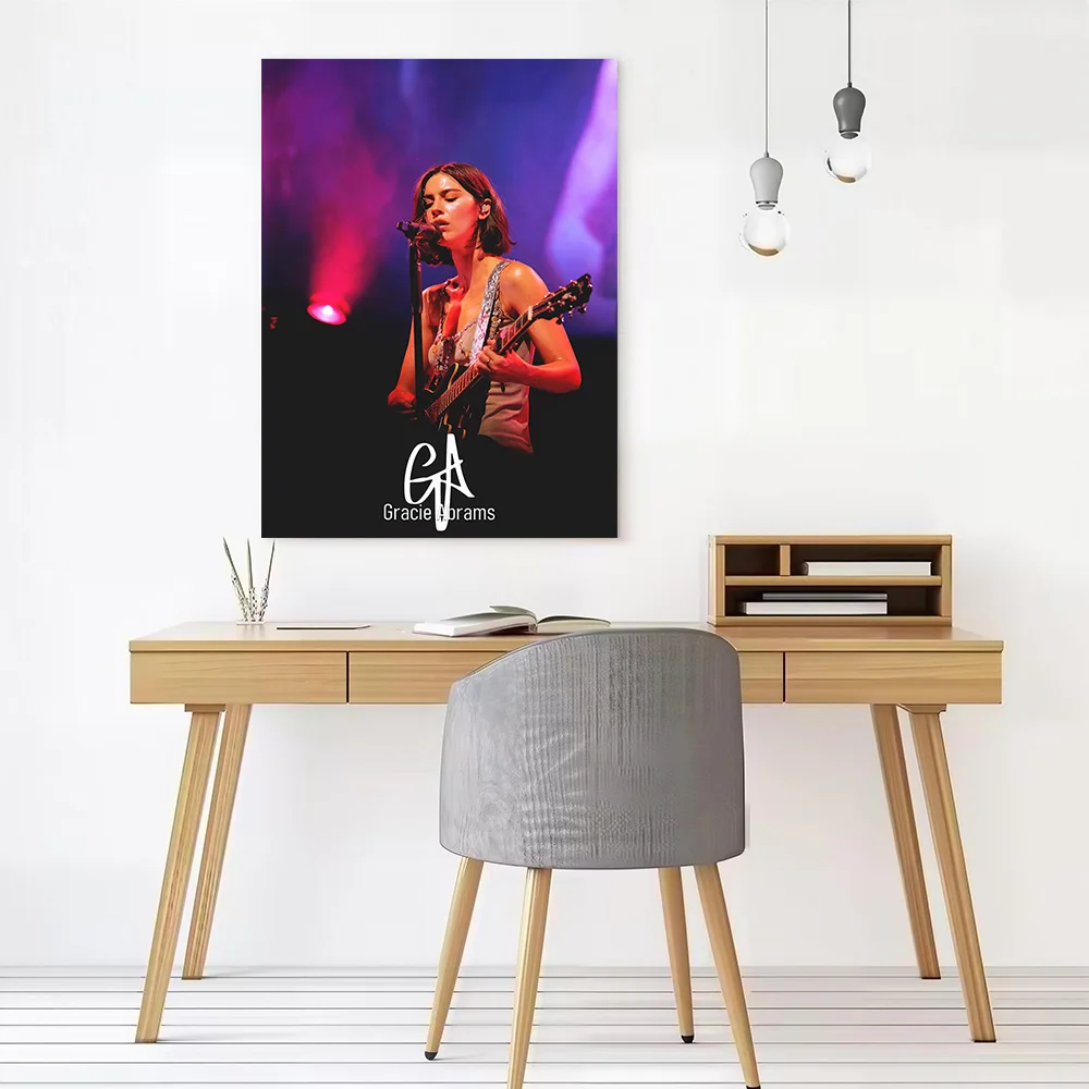 Gracie Abrams Performing Live Printed Canvas Poster Personalized High Quality Wall Art Paintings for Decorative Picture Painting