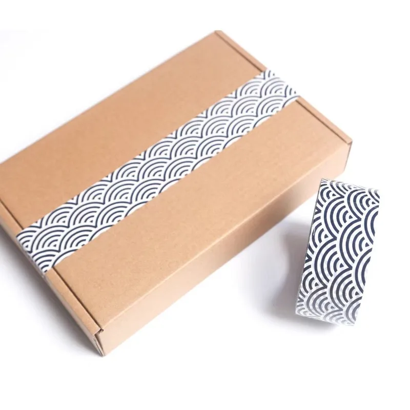 Mosaic Wave Pattern Fu Character Washi Tapes Japanese Stationery ,for DIY Scrapbooking Gift Box Packaging ,Decorative Tape Rolls