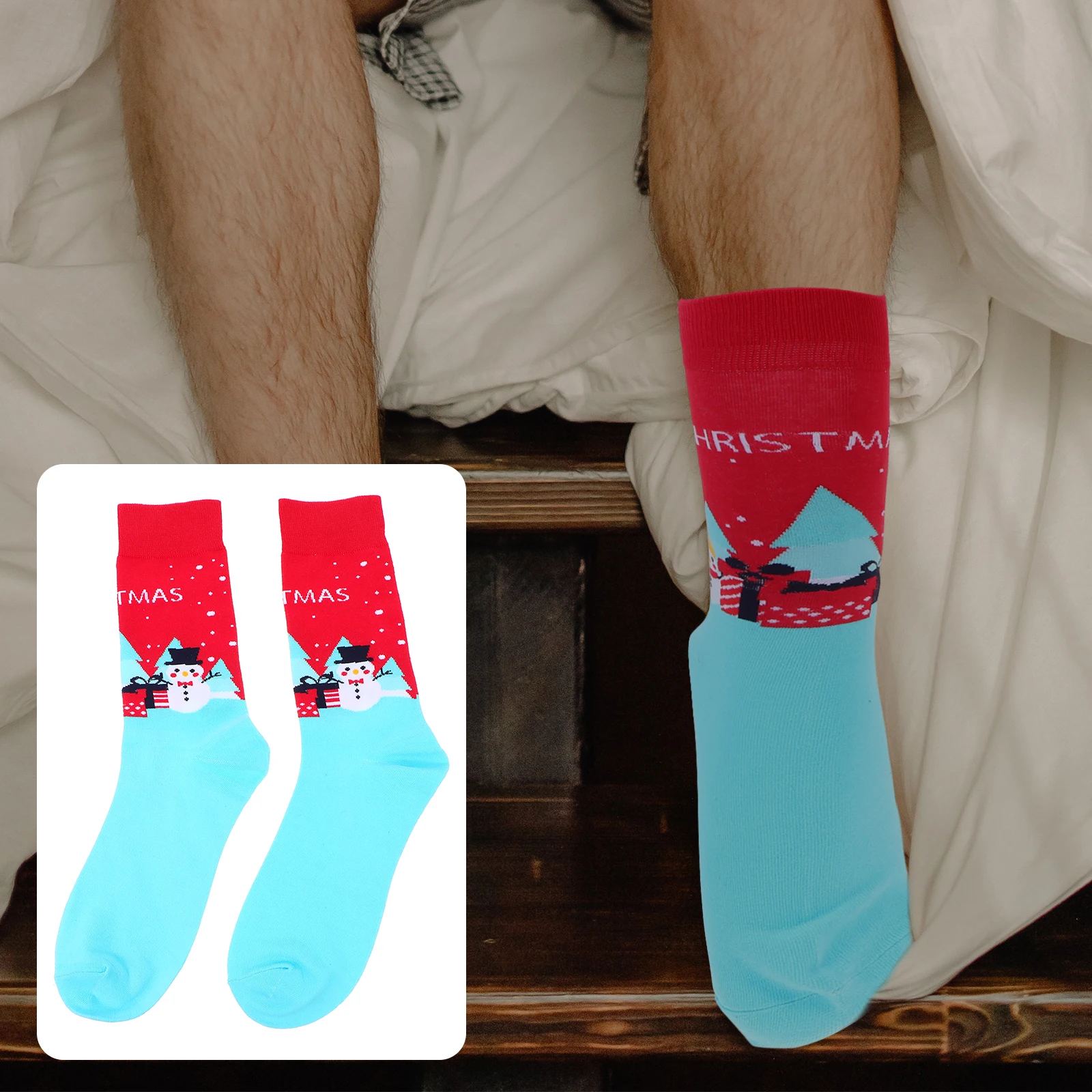 

Thickened Mid Tube Cotton Socks Warm Winter Mens Christmas Party Holiday Stockings Gift for Male Friends Xmas Men Socks Festive