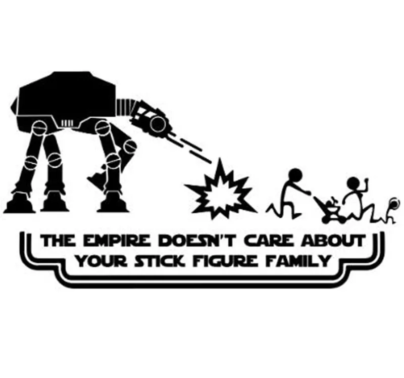 jpct Black/Silver Funny Family Car Decals The Empire Doesn\'t e About Your  Sticker Creative Vinyl  Stickers C364