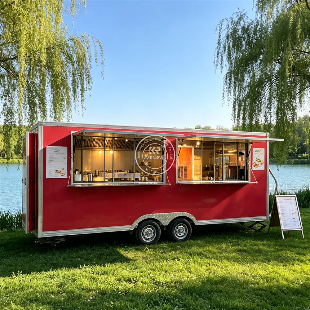 

CE DOT Certified Fast Food Trailer Snack BBQ Hot Dog Truck Mobile Kitchen Trailer Concession Food Truck For Sale