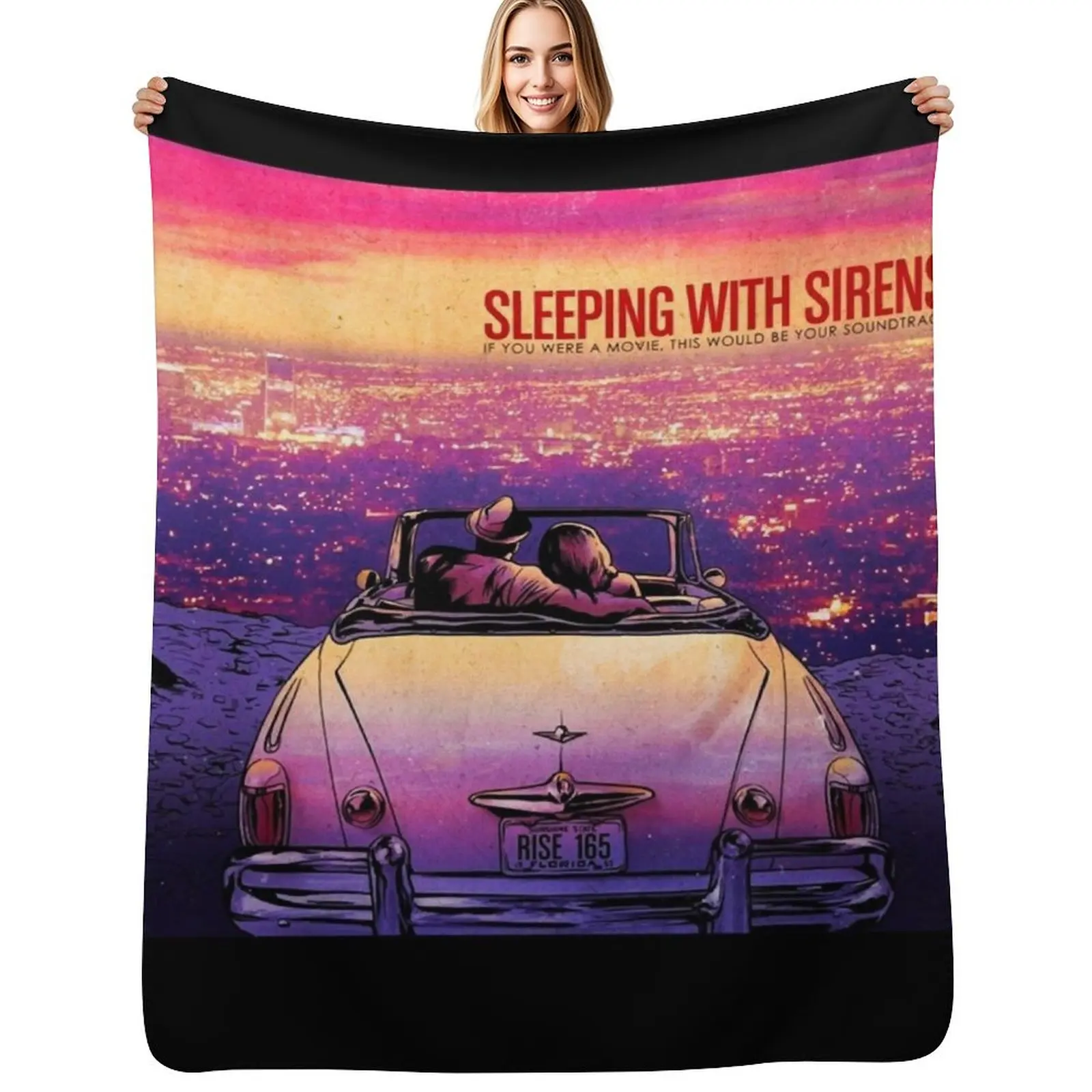 Beautiful Model Sleeping With Sirens Romantic Movie Classic Fans Throw Blanket Portable Lightweight Blanket for Travel Camping