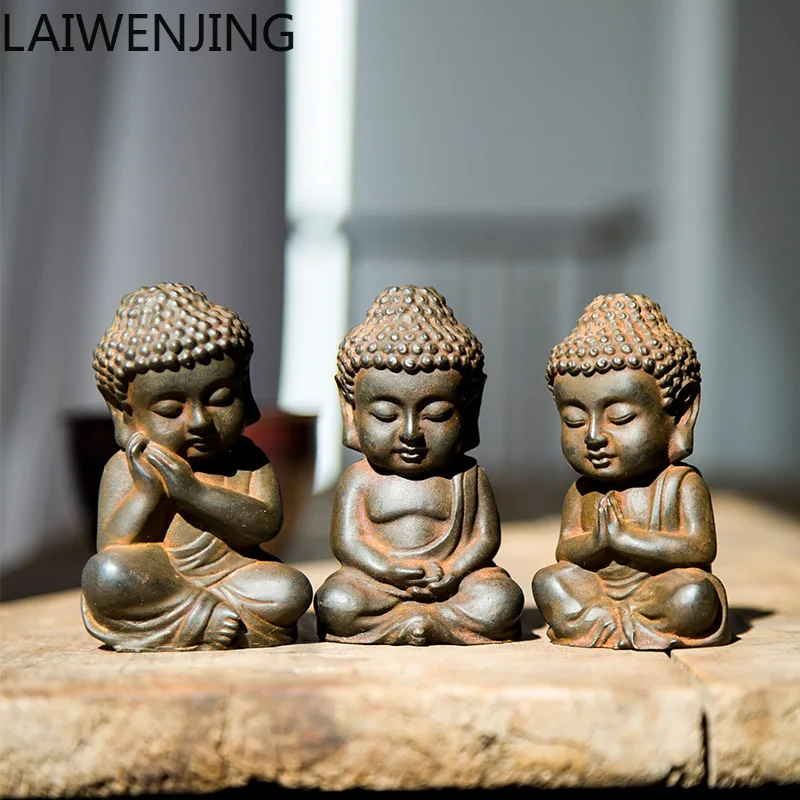 

MJY Modern Minimalist Chinese Zen Creative Buddha Statue Small Ornament Cast Iron