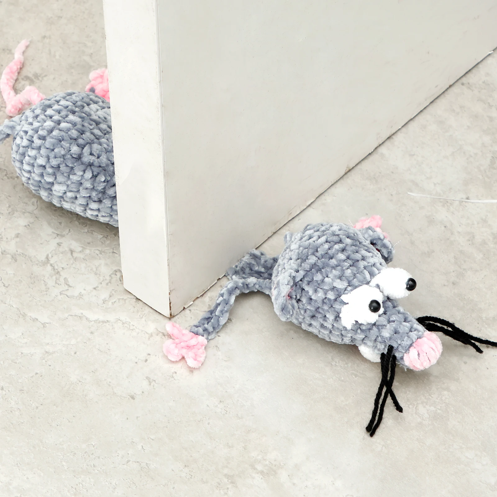 Creative Door Stopper Funny Animal Door Floor Stoppers Sliding Jam Block Holder Rat/Puppy Decorative Crochet Door Stop