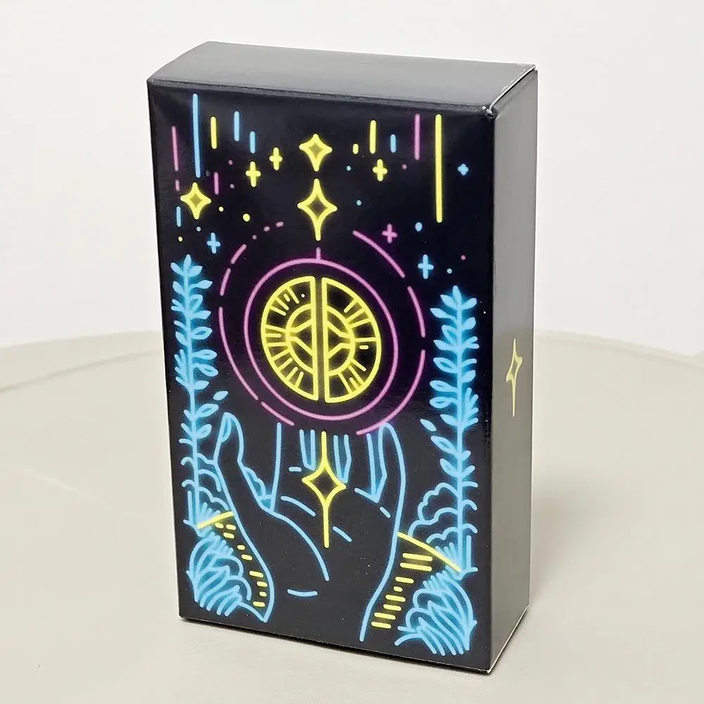 โมเดิร์น Minimalist Tarot Deck Neon-แรงบันดาลใจ Rider-Waite 78 ชิ้นการ์ดสําหรับผู้เริ่มต้นและมืออาชีพ 10.3*6 ซม.