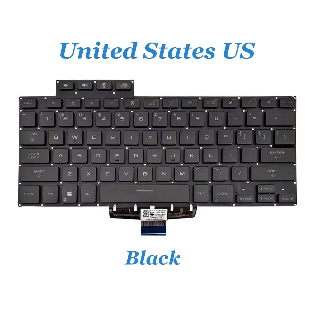 

Клавиатура для ноутбука ASUS ROG Zephyrus G15 GA503QC GA503QE GA503QM GA503QR GA503QS (версия для США/Японии), без рамки, с подсветкой