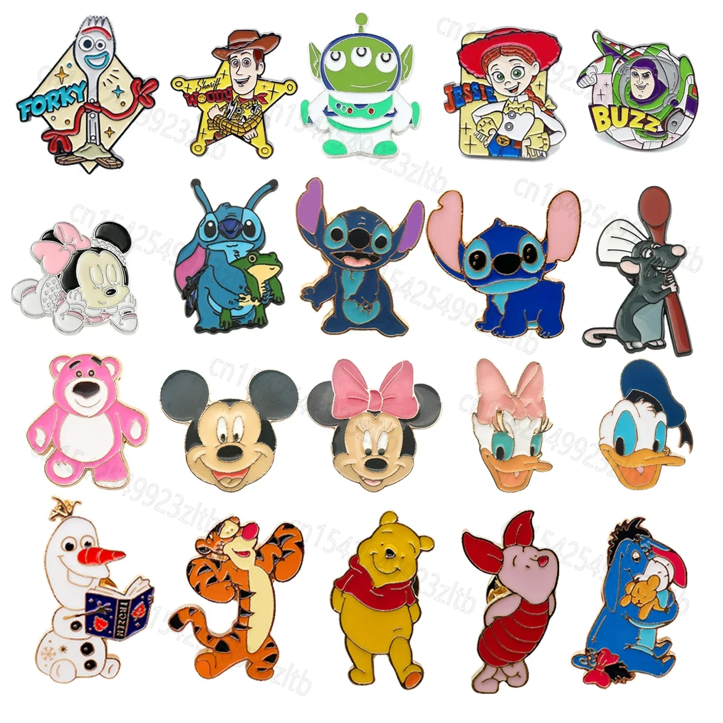 Disney Cartoon Series Brooch Mickey Mouse Pooh Chip Stitch Enamel Pin Stitch Brooch Bag Lapel Pin for Badge Backpack Decoration