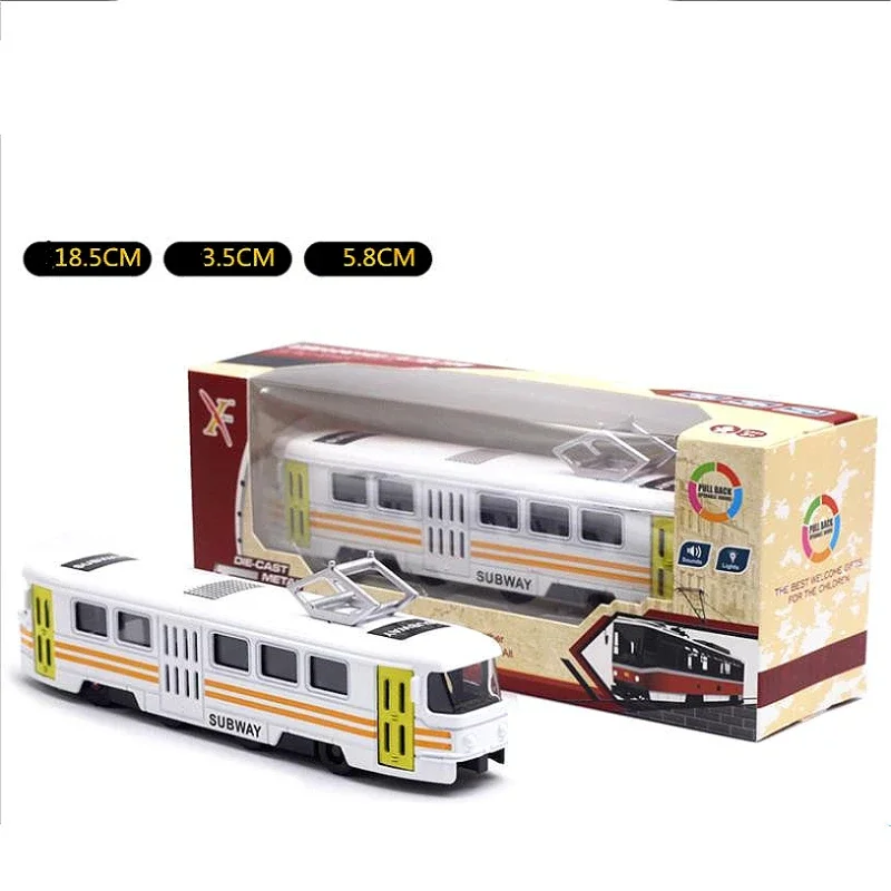 1:90 high simulation alloy tram model,simulation sound and light music,subway bus toys,original packaging new products hot sale