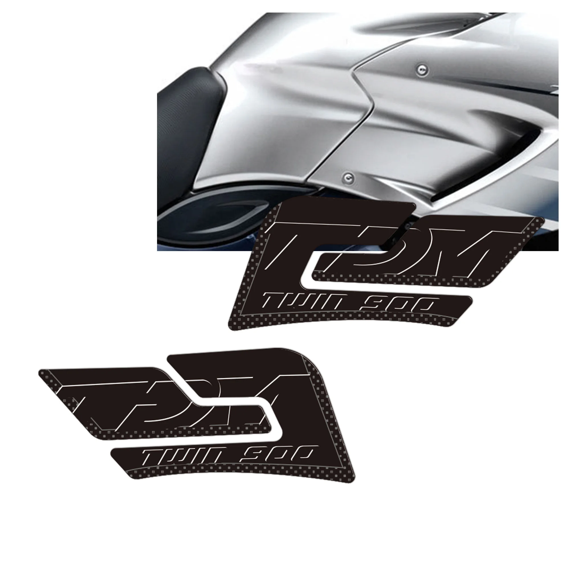 Motorcycle 3D Resin Tank Side Protection Stickers Decal Compatible with TDM 900