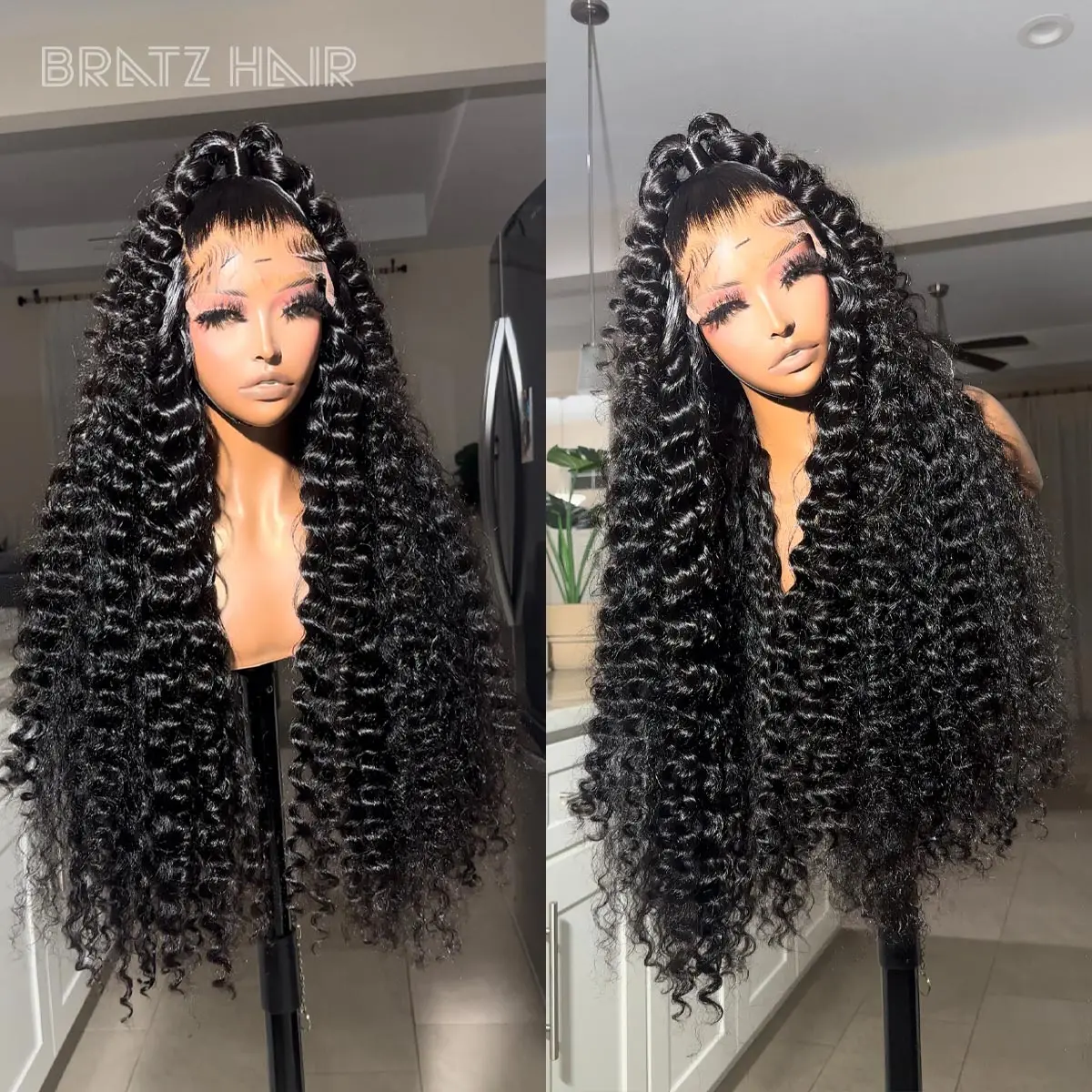 

30inch 13x4 HD Water Curly Glueless Lace Frontal Human Hair Wig 4x4 HD Lace Deep Wave Wig for Woman 250 300 High Density Wigs