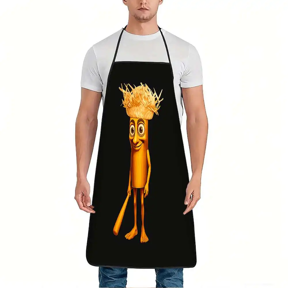 1pc Humorous Golden Pasta Design Apron, Sturdy And Easy to Wash, Adjustable Waist, Made of Polyester, Suitable for Cooking, Gard