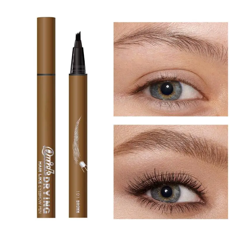 Lápiz de cejas Microblading, lápiz de cejas líquido resistente al agua, lápiz de cejas duradero, lápiz de cejas de 4 tenedores, lápiz de cejas Natural salvaje