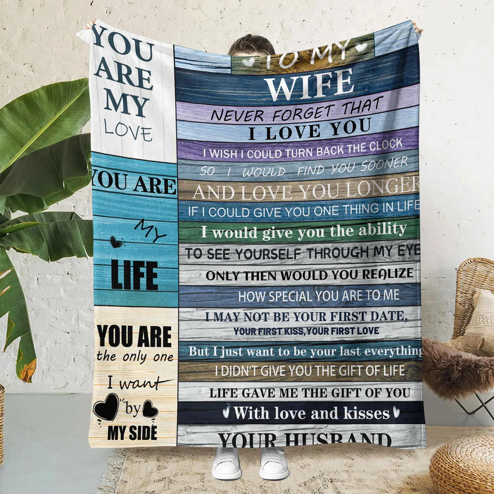 Letter To Wife Daughter Flannel Blanket Express Love Blanket for Birthday Gift 100x150cm Soft All Season Message Throw Blankets