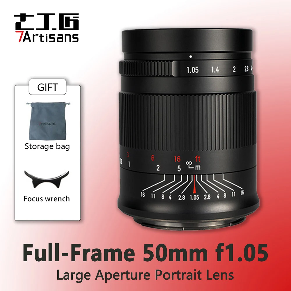 

7Artisans 7 artisans 50mm F1.05 MF Full-Frame Large Aperture Portrait Lens for Sony E Canon RF Nikon Z Panasonic/Leica/Sigma L