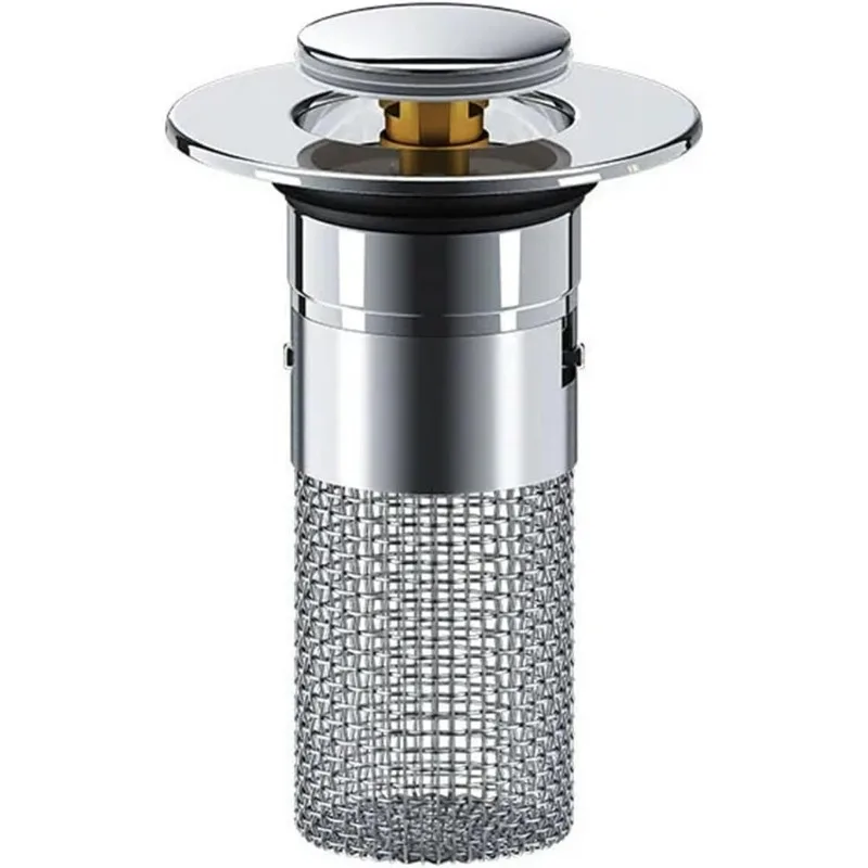 NEW Washbasin Leak Plug ABS Stainless Steel Odor Proof Bouncing Core Press Type Sink Drain 34-40mm Universal Accessory 1pcs