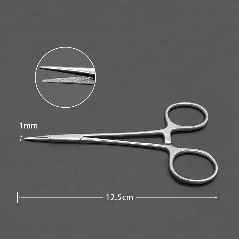 Aço inoxidável Micro-Fine Needle Holder, Suture Needle, Double Eyelid Instrument, tamanho pequeno