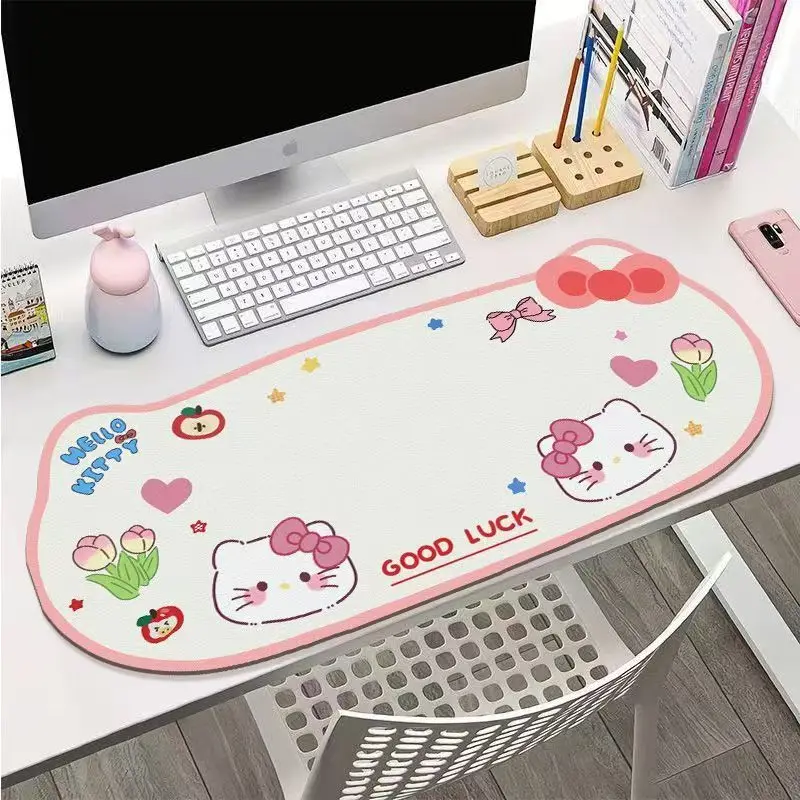 Large Kawaii Hello Kitty Mouse Pad Waterproof Anti-Dirt Gaming Keysboard Mousepads Cute Non-slip Mouse Pads for Computer Laptop