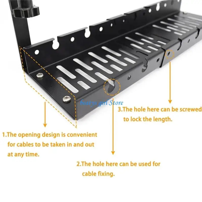 C7AB Adjustable Under Desk Cable Holder Management Tray For Computer Wire Prevents Tangling And Mess Various Electronics