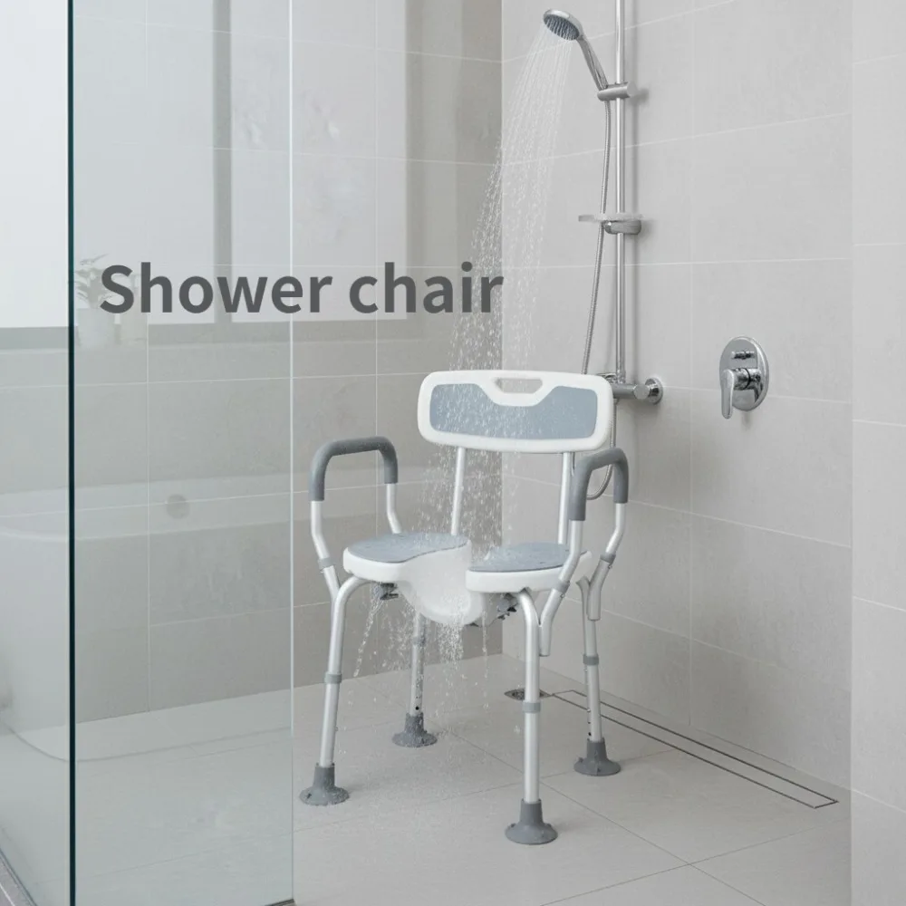 Disabled Backrest Shower Chair Elderly Care Products Shower Seat Shower Chair for Inside Shower with Arms and Back