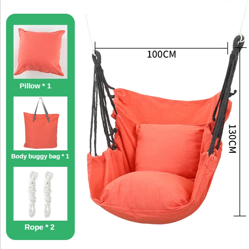 Canvas Hanging Chair College Student Dormitory Hammock with Pillow Indoor Camping Swing Adult Leisure Chair Hanging Swing