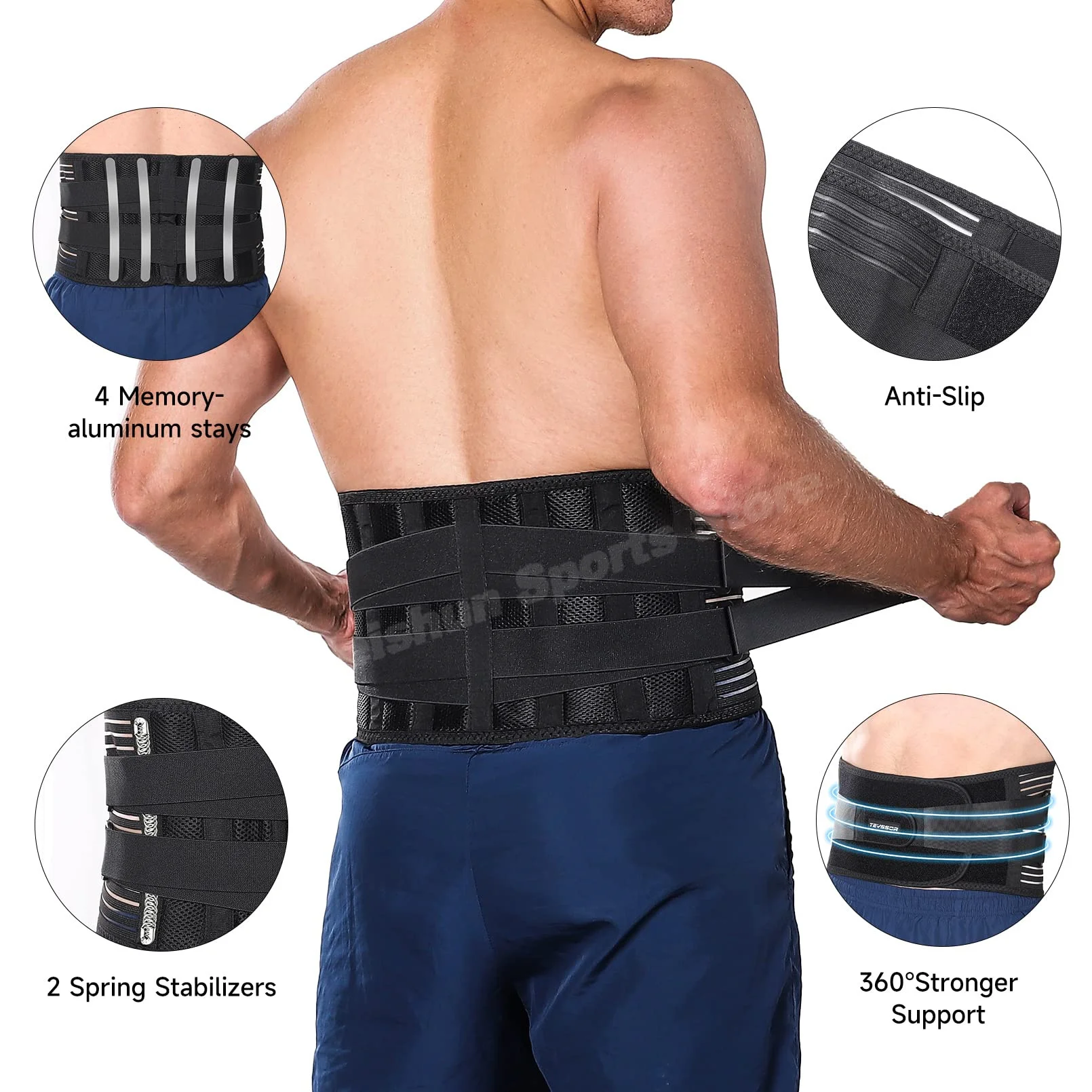 Waist Protector Corset for Back Support Lumbar Back Belt Waist Support Back Posture Corrector S-XXL Extended Size Lumbar Pad 1pc