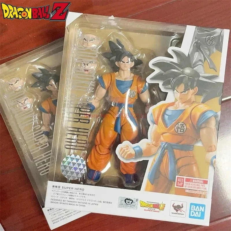 

Original Bandai Shfiguarts Dragon Ball Z Figure Super Hero Sun Goku Black Hair Action Figurines Cool Models Doll Toys Gifts