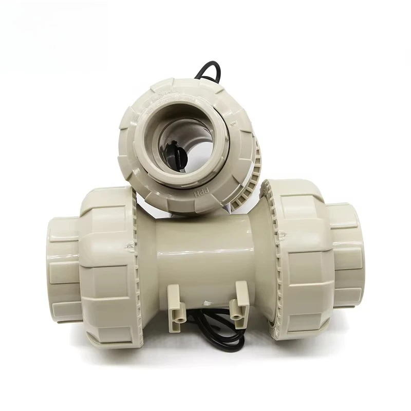 DN40 DN50 High Temperature Corr-osion PPH Material Paddle Wheel Turbine Flow Meter Liquid Flow Sensor for Farmland Irrigation