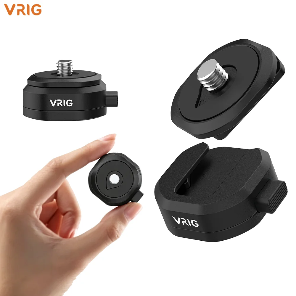 Quick Release Plate Camera Mount for DJI Osmo Pocket 4P/Insta360 Luna Action Camera One-Hand Fast Disassembly Vlog Accessory 1/4