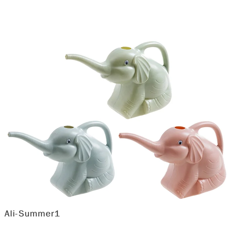 【E】علبة سقاية على شكل فيل لطيف سعة 2 لتر، وعاء سقي بلاستيكي طويل للري والنباتات الداخلية والخارجية والحديقة المنزلية #5